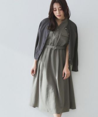 《６色展開／ＸＳ－ＬＬサイズ》ダブルポケットスキッパーシャツワンピース【洗濯機洗い可／抗ピル／吸水速乾／防シワ】（２００２４３２１９９）