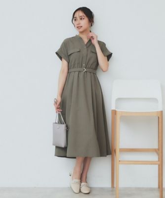 《６色展開／ＸＳ－ＬＬサイズ》ダブルポケットスキッパーシャツワンピース【洗濯機洗い可／抗ピル／吸水速乾／防シワ】（２００２４３２１９９）