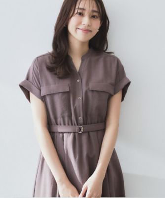 《６色展開／ＸＳ－ＬＬサイズ》ダブルポケットスキッパーシャツワンピース【洗濯機洗い可／抗ピル／吸水速乾／防シワ】（２００２４３２１９９）