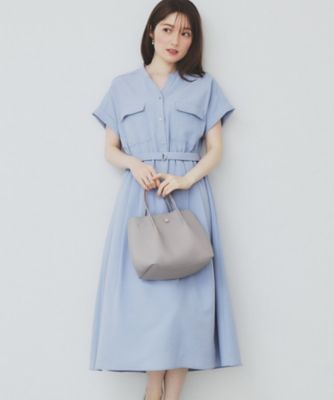 《６色展開／ＸＳ－ＬＬサイズ》ダブルポケットスキッパーシャツワンピース【洗濯機洗い可／抗ピル／吸水速乾／防シワ】（２００２４３２１９９）