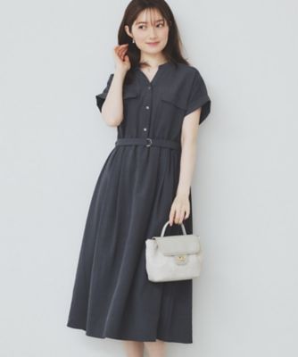 ＜index (Women)＞《６色展開／ＸＳ－ＬＬサイズ》ダブルポケットスキッパーシャツワンピース【洗濯機洗い可／抗ピル／吸水速乾／防シワ】（２００２４３２１９９）
