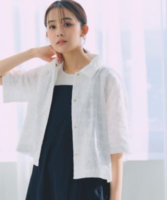 ＜GROVE (Women)＞刺繍レースショートジャケット（２００２４３２２０４）