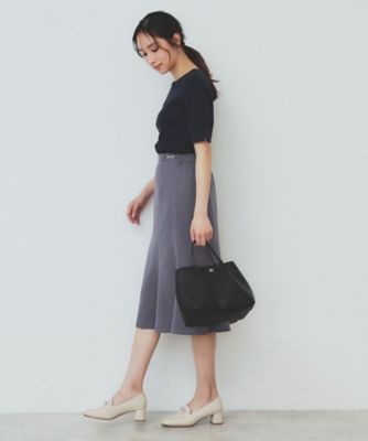 麻調マーメイドフレアスカート【洗濯機洗い可／吸水速乾／防シワ