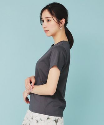 コットン混ビジューＴシャツ【洗濯機可・接触冷感・ＵＶケア・吸水速乾・汗ジミ防止】（２００２４３２７８９）