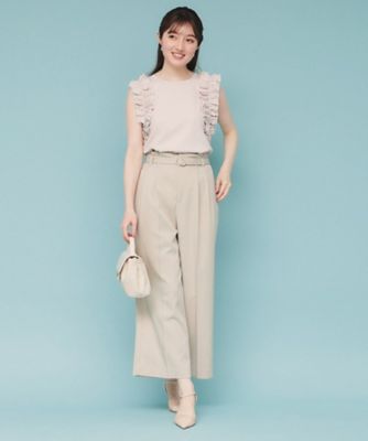 《美人百花掲載》フリルドッキングノースリーブトップス【接触冷感／ＵＶケア／洗濯機洗い可】（２００２４３２８０３）