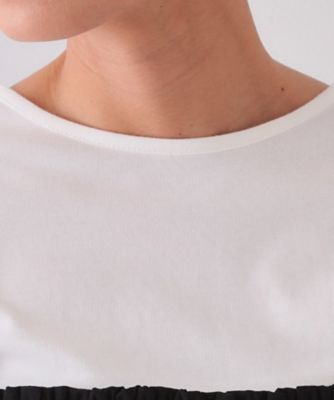 《ツインセット》シャーリングビスチェ×ロングＴシャツ【洗濯機洗い可】（２００２４３２８１０）