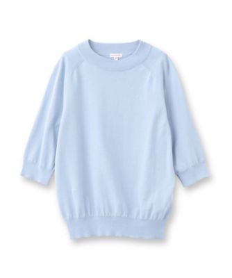定番／洗える】コットンシルク混ハーフスリーブ