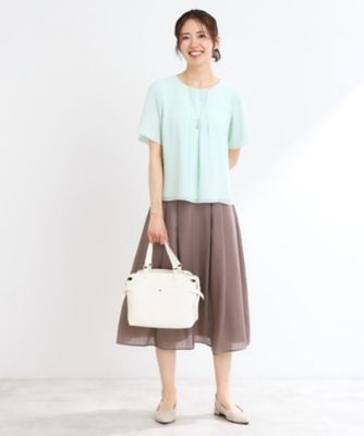 美品フィータブラウス 高身長 ジョーゼットフレア7分袖ブラウス （トールサイズ