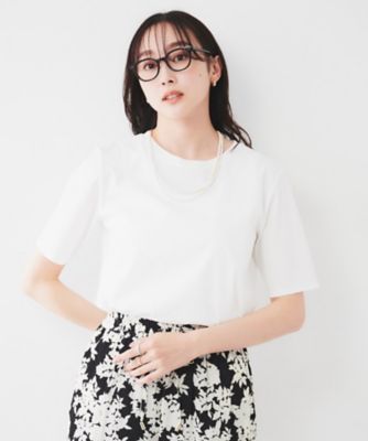 UNTITLED L (Women/大きいサイズ)/アンタイトルＬ 【コットン100/丸首/シンプル】アイスクリアコットン Tシャツ(2002433053)