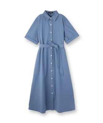 【コットン１００／前開き／夏ワンピ】ロングシャツワンピース（２００２４３３１７３）