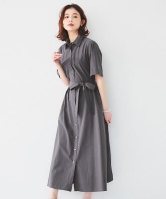 【コットン１００／前開き／夏ワンピ】ロングシャツワンピース（２００２４３３１７３）
