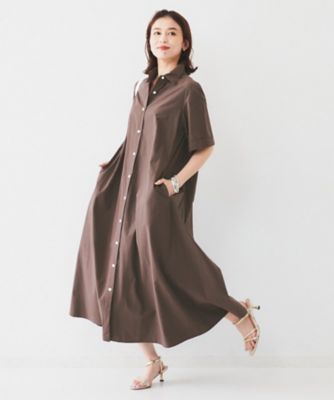 【コットン１００／前開き／夏ワンピ】ロングシャツワンピース（２００２４３３１７３）