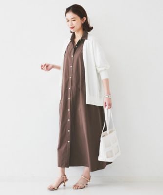【コットン１００／前開き／夏ワンピ】ロングシャツワンピース（２００２４３３１７３）