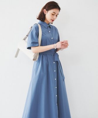 【コットン１００／前開き／夏ワンピ】ロングシャツワンピース（２００２４３３１７３）