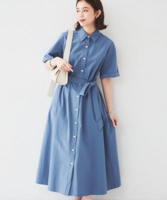 【コットン１００／前開き／夏ワンピ】ロングシャツワンピース（２００２４３３１７３）
