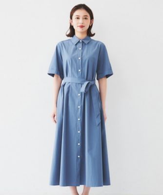 【コットン１００／前開き／夏ワンピ】ロングシャツワンピース（２００２４３３１７３）