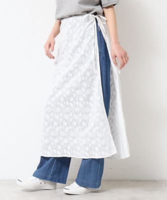＜Dessin (Women)＞【洗える】刺繍柄インドレース巻きスカート（２００２４３３２１２）