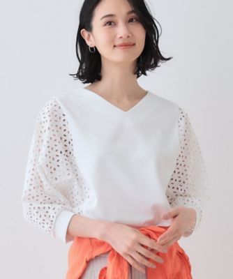 ＜INDIVI S (Women/小さいサイズ)＞【洗える／体型カバー】レースコンビトップス（２００２４３３２１８）