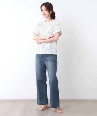 【母の日ギフトにおすすめ！日本製／コットン１００％】エルストンガーデン柄スムースＴシャツ（２００２４３３２３３）