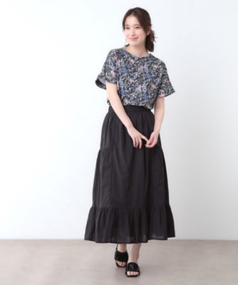 【母の日ギフトにおすすめ！日本製／コットン１００％】エルストンガーデン柄スムースＴシャツ（２００２４３３２３３）