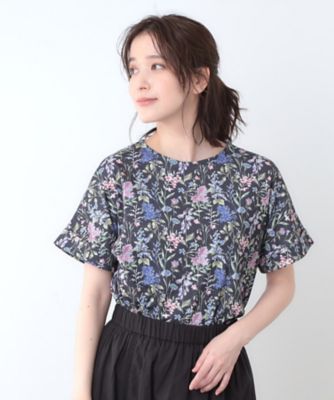 【母の日ギフトにおすすめ！日本製／コットン１００％】エルストンガーデン柄スムースＴシャツ（２００２４３３２３３）