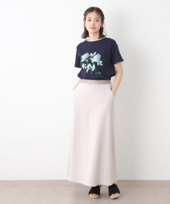 【コットン１００％／洗える】ハイドランジア柄Ｔシャツ（２００２４３３２３４）