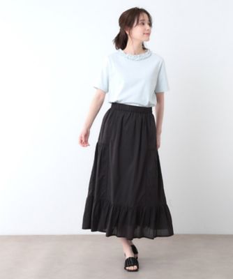 【前後２ＷＡＹ／コットン１００％／日本製】フリルネック　Ｔシャツ（２００２４３３２３６）