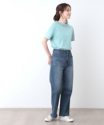 【前後２ＷＡＹ／コットン１００％／日本製】フリルネック　Ｔシャツ（２００２４３３２３６）