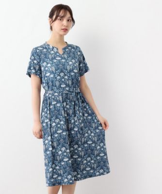 LAURA ASHLEY/ローラ アシュレイ 【WEB限定/M~LL3サイズ/ジャージ素材】パルテール柄 ワンピース(2002433240)