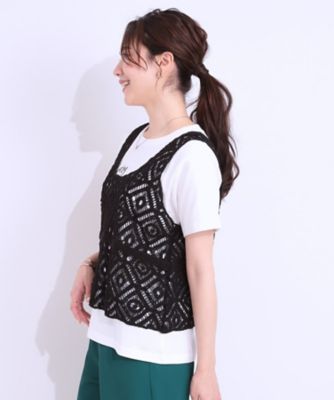 【２点セット】レースビスチェプリントＴシャツ（２００２４３３４２８）