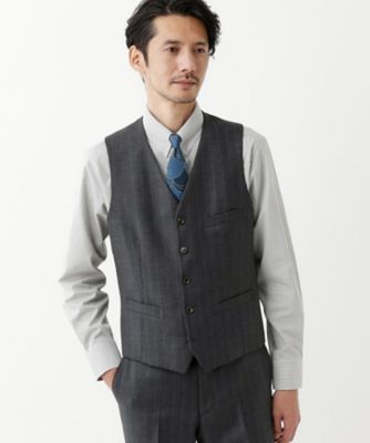 ＜TAKEO KIKUCHI (Men)＞【ＴＨＥ　ＦＬＡＧＳＨＩＰ】矢絣　ストライプ　べスト（２００２４３３４５３）
