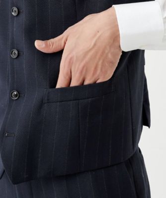 TAKEO KIKUCHI 絣りストライプ ベスト　L DORMEUIL/3ピース対応】グレンストライプ ベスト（ベスト(単品
