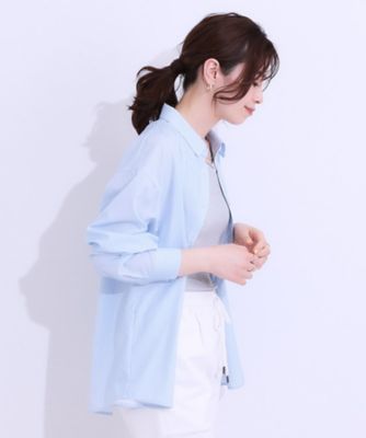 【Ｓ－ＬＬ／ひんやり／ＵＶ／吸水速乾／洗濯後しわになりにくい】ラッシュガードにもなる　ストライプ前開きシャツ（２００２４３３４６７）