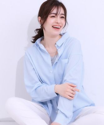 【Ｓ－ＬＬ／ひんやり／ＵＶ／吸水速乾／洗濯後しわになりにくい】ラッシュガードにもなる　ストライプ前開きシャツ（２００２４３３４６７）