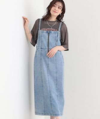 ＜SHOO LA RUE (Women)＞【Ｓ－ＬＬ】ライトオンスデニム　ＺＩＰキャミワンピース（２００２４３３４９５）