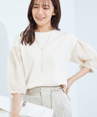 ＜INDIVI L (Women/大きいサイズ)＞【洗える】フリンジジャカードニット（２００２４３３５８３）