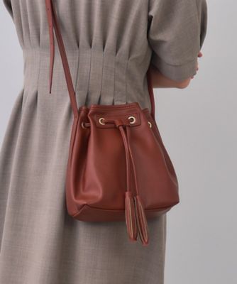 MICHEAL KORS 巾着 タッセル オールレザー ミニショルダー