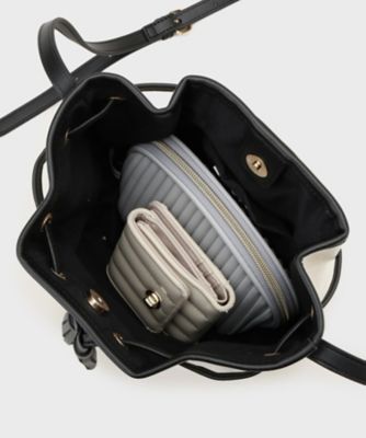 【美品】ピッピシック⭐️かごバッグ 巾着 カラフル ボーダー タッセル 巾着バッグ タッセル ブラックサクラ | Le grand pont