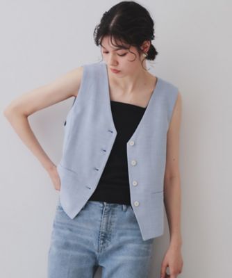 【SALE】OPAQUE.CLIP (Women)/オペークドットクリップ メランジコンパクトジレ/セットアップ対応可(2002433632) アオ091 コート・ジャケット【三越伊勢丹/公式】