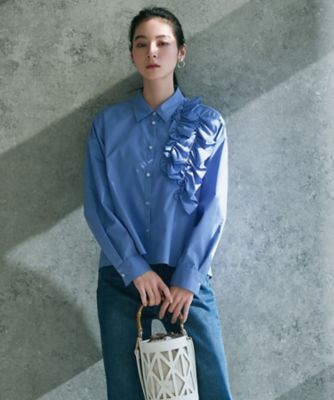 andGIRL掲載》フリルデザインシャツ【洗濯機洗い可