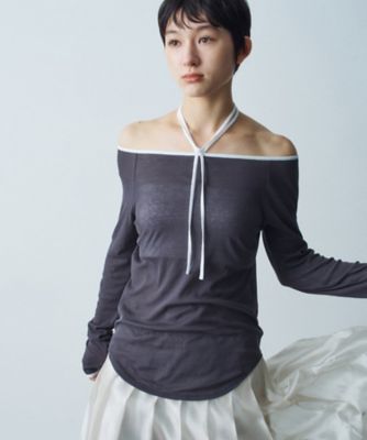 セール】コード刺繍風 モックネックニットトップス/TOPS（ニット
