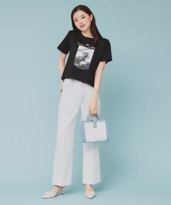 箔プリントショート丈Ｔシャツ【ＵＶ／接触冷感／洗濯機洗い可】（２００２４３３８０７）