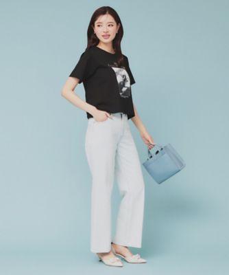 箔プリントショート丈Ｔシャツ【ＵＶ／接触冷感／洗濯機洗い可】（２００２４３３８０７）