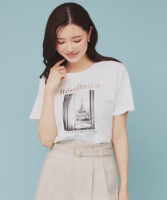 箔プリントショート丈Ｔシャツ【ＵＶ／接触冷感／洗濯機洗い可】（２００２４３３８０７）