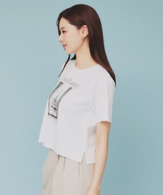 箔プリントショート丈Ｔシャツ【ＵＶ／接触冷感／洗濯機洗い可】（２００２４３３８０７）