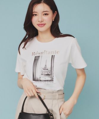 箔プリントショート丈Ｔシャツ【ＵＶ／接触冷感／洗濯機洗い可】（２００２４３３８０７）