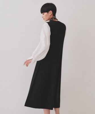 フハクスリーブドッキングニットワンピース【洗濯機洗い可／抗ピル