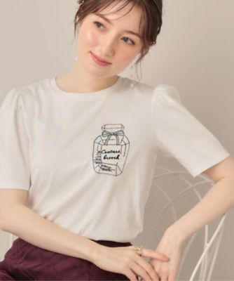 COUTURE BROOCH (Women)/クチュールブローチ 【接触冷感・UV機能あり・マシンウォッシャブル】60シルケット パフュームエンブロTシャツ(2002433990)