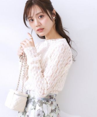 ＜COUTURE BROOCH (Women)＞レースクルーネックプルオーバー（２００２４３４０８１）