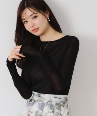 チュールクルーネックTシャツ（2002434086